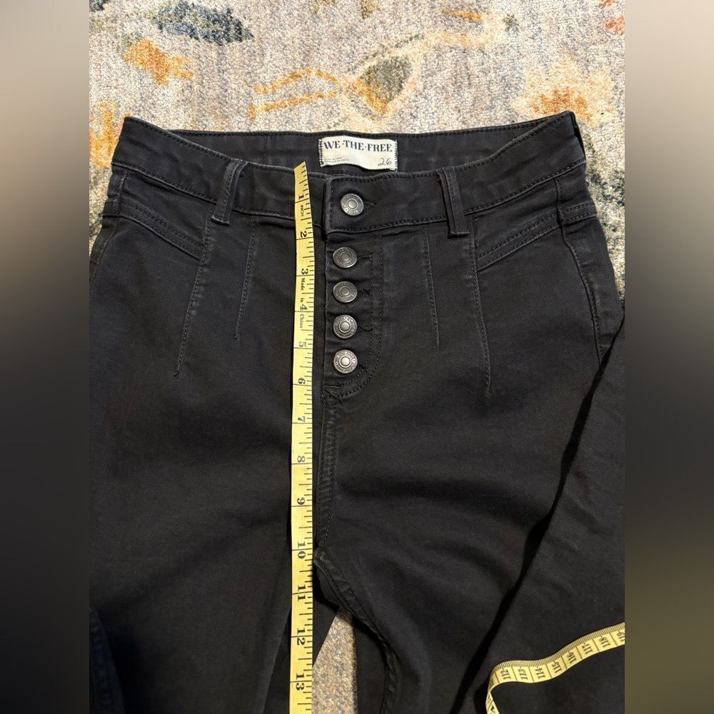 Free People We The Free Aura High Rise Slim Cigarette Jeans Womens Size 26 Black - Picture 4 of 8